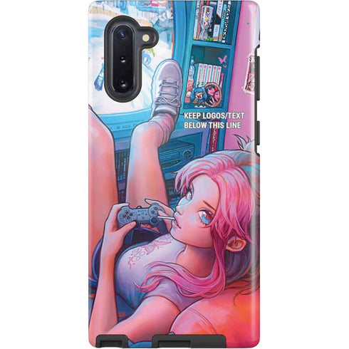Pink Hair Anime Gamer Girl by Ivy Dolamore Galaxy Cases